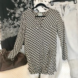 Anthropologie Navy & Cream Tunic